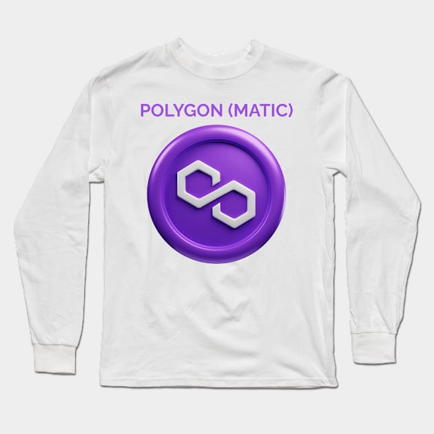 POOLYGON (MATIC) Crypto Currency Long Sleeve T-Shirt by YousifAzeez